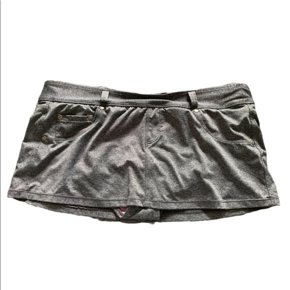 Athleta Gray Golf Tennis Activewear Gym Short Mini Skort Size Med EUC #7236